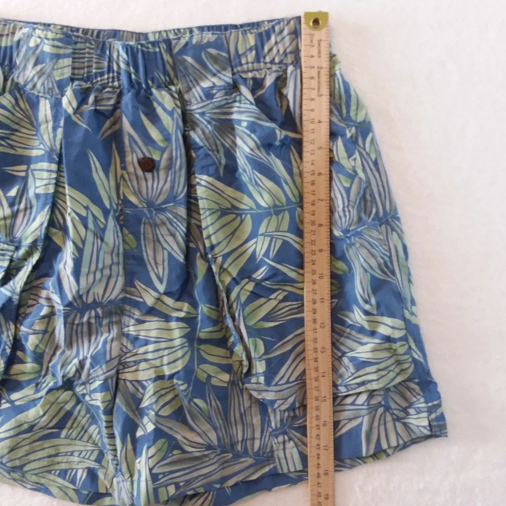 Tommy Bahama Paradise Nation Blue Leaf Print Swim Shorts Sz‎ L Tropical Lined
